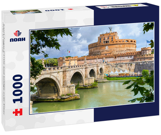 Saint Angel Castle and bridge over Tiber river in Rome