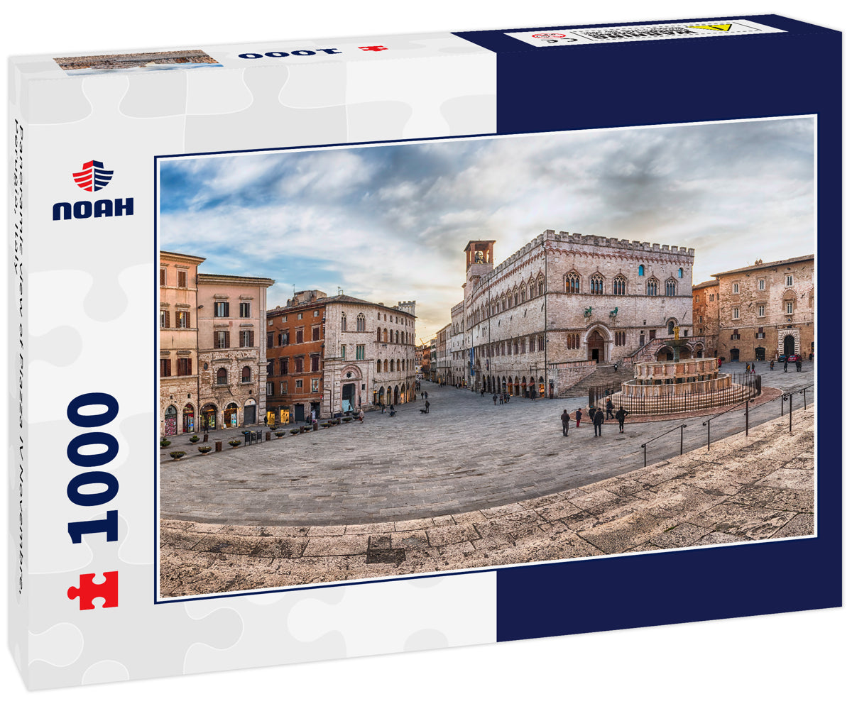 Panoramic view of Piazza IV Novembre, Perugia, Italy