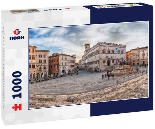 Panoramic view of Piazza IV Novembre, Perugia, Italy