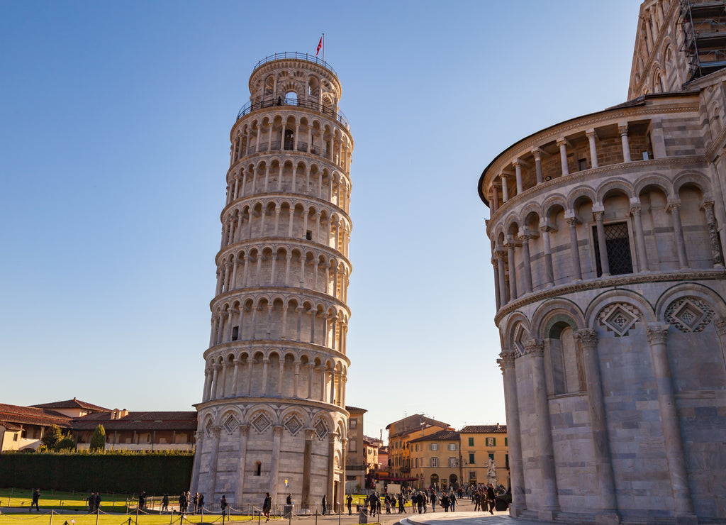 Leaning Tower of Pisa, a Unesco World Heritage Site and one of the most recognized and famous buildings in the world, Tuscany