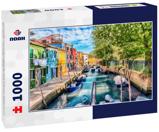 Colorful houses along the canal, island of Burano, Venice, Italy