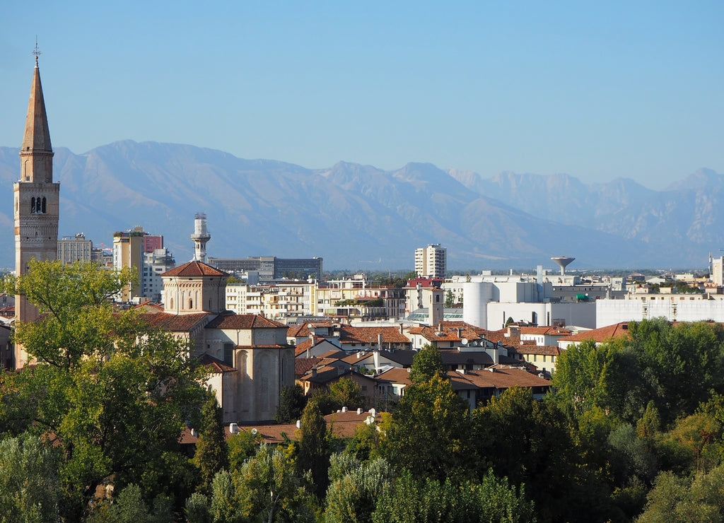 Cityscape of Pordenone, town in the autonomous region of Friuli in Italy