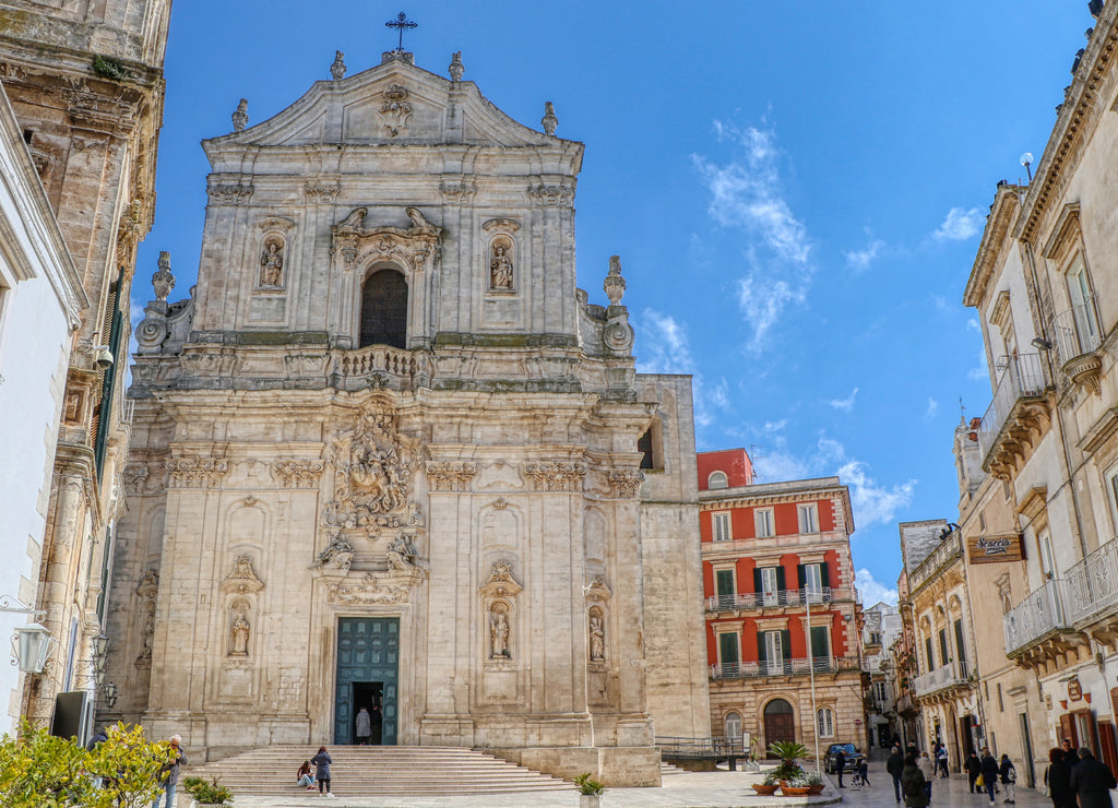 A view of the facade of the Basilica of San Martino in Martina Franca, Puglia, Italy