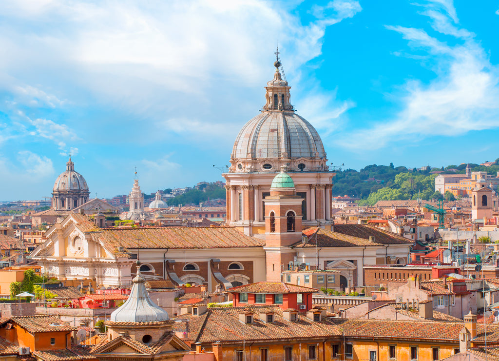 Roman house and Basilica dei Santi Ambrogio e Carlo al Corso Rome, italy