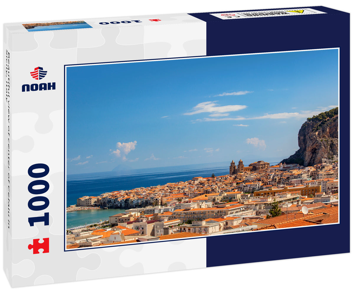 Beautiful view of center of Cefalu in Sicily, Italy