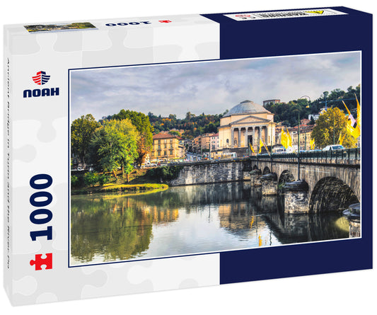 Ancient Bridge in Turin and the River Po