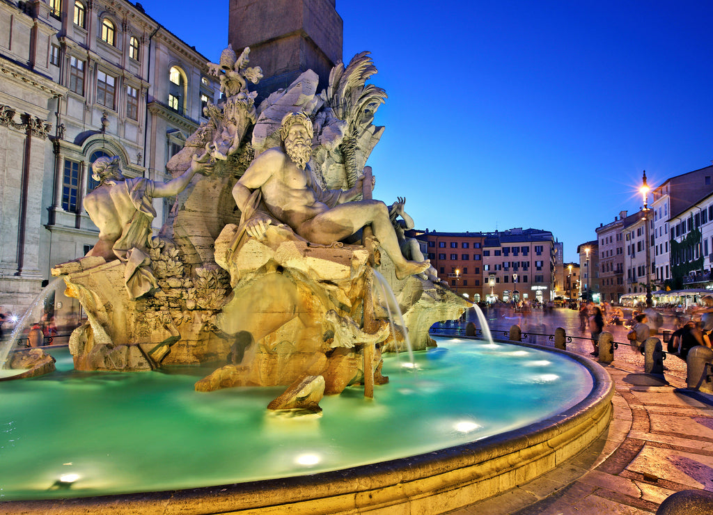Fontana dei Quattro Fiumi (Fountain of the Four Rivers), Piazza Navona, Rome
