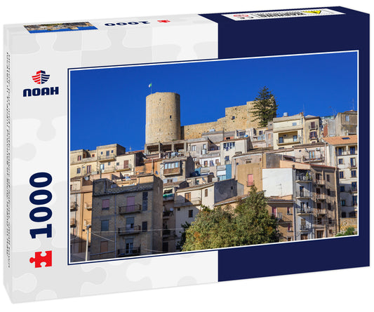 Historic part and castle tower of Salemi, small town located in Trapani Province of Sicily Island in Italy