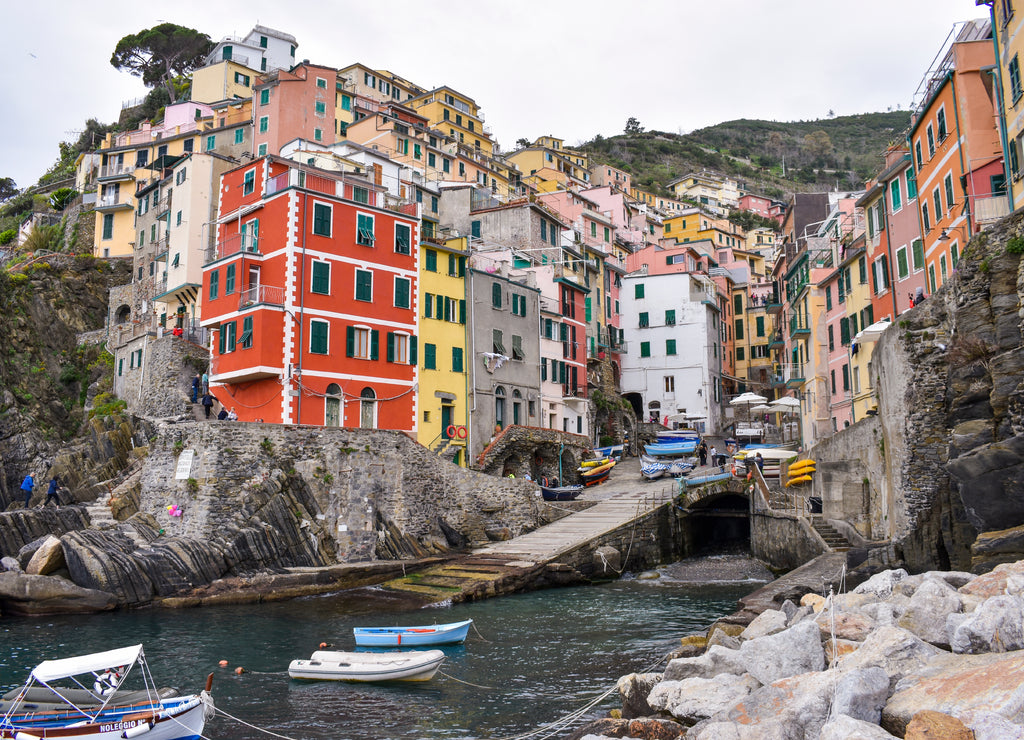 Riomaggiore village in Cinque Terre Italy