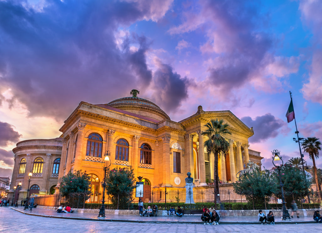 The Teatro Massimo Vittorio Emanuele, the biggest in Italy opera house. Palermo, Sicily