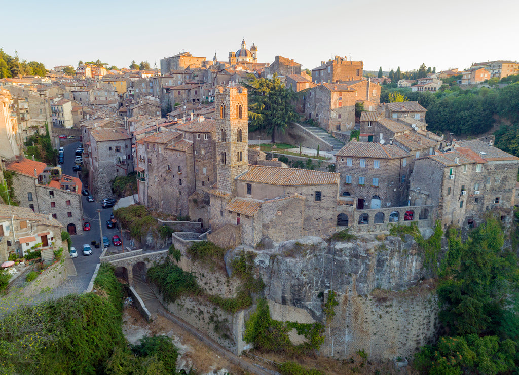 Ronciglione a village in Viterbo. Street houses and a beautiful landscape
