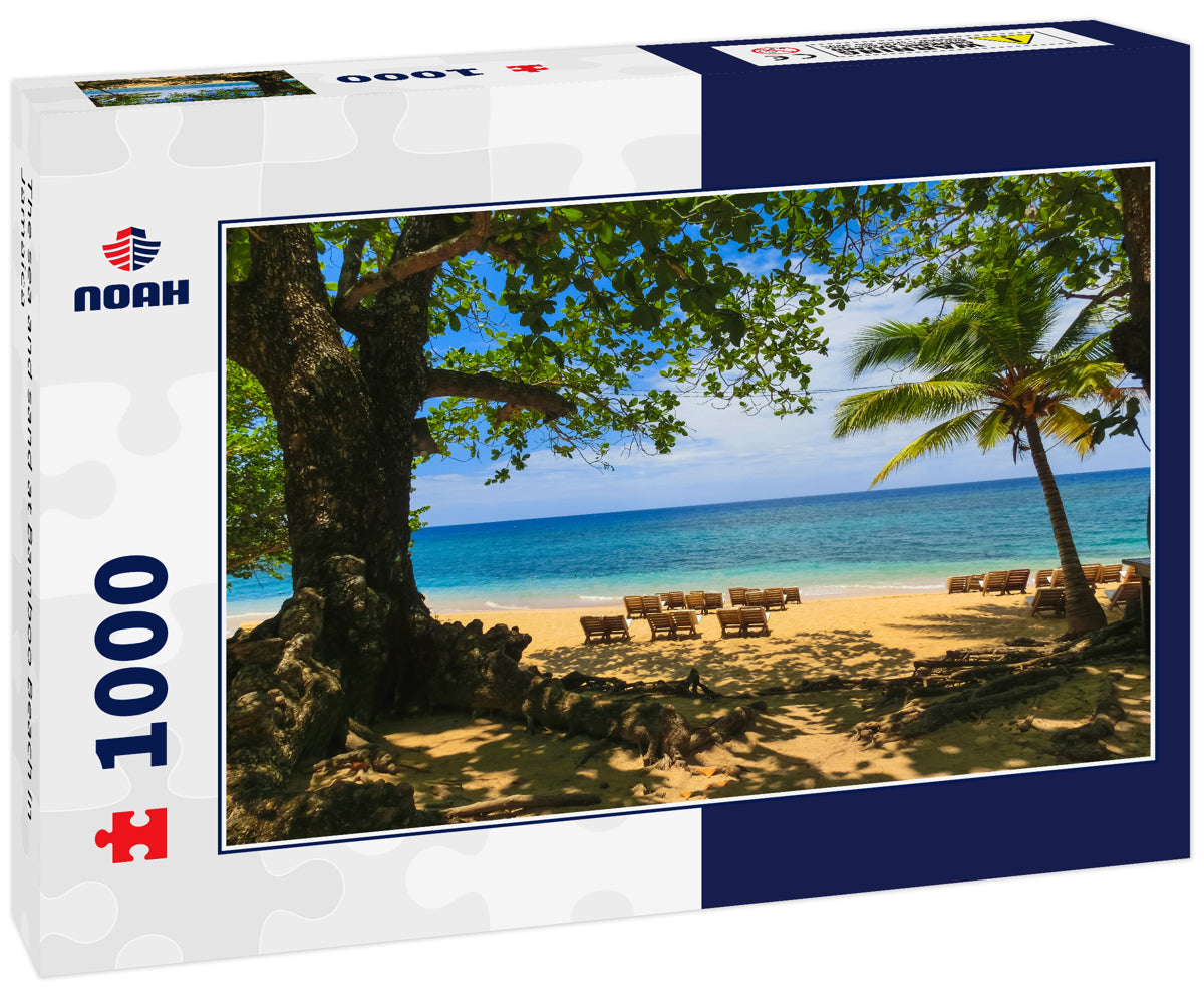 The sea and sand at Bamboo Beach in Jamaica