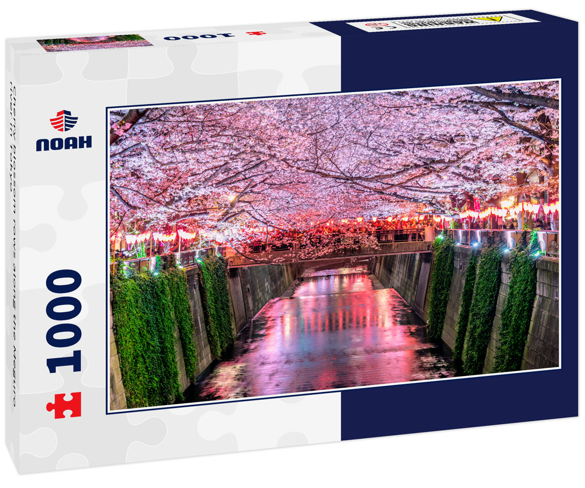 Cherry blossom rows along the Meguro river in Tokyo