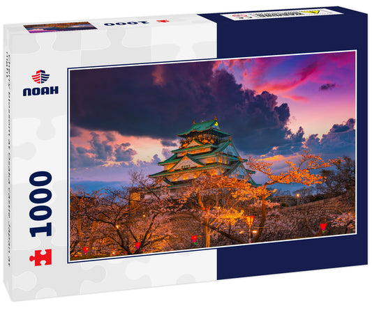 Cherry blossom at Osaka castle Japan at night