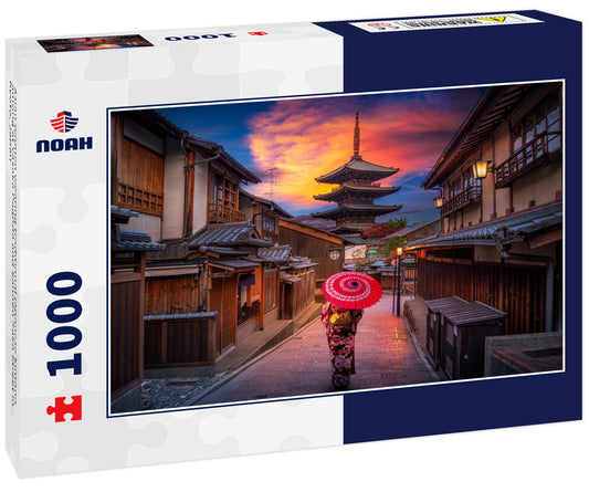 Asian women wearing traditional japanese kimono among at Yasaka Pagoda and Sannen Zaka Street in Kyoto, Japan