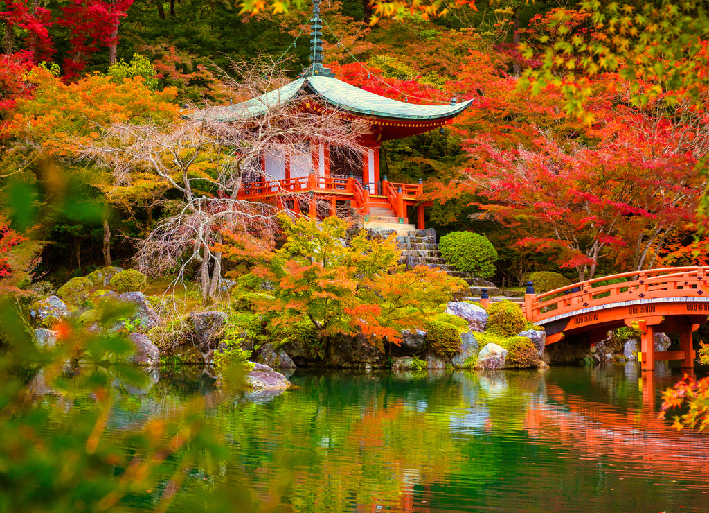 Daigo-ji temple with colorful maple trees in autumn, Kyoto, Japan