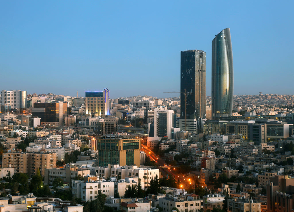 Amman skyline at sunrise Jordan