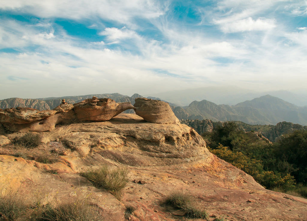 rock mountain in Dana Biosphere Reserve in jordan