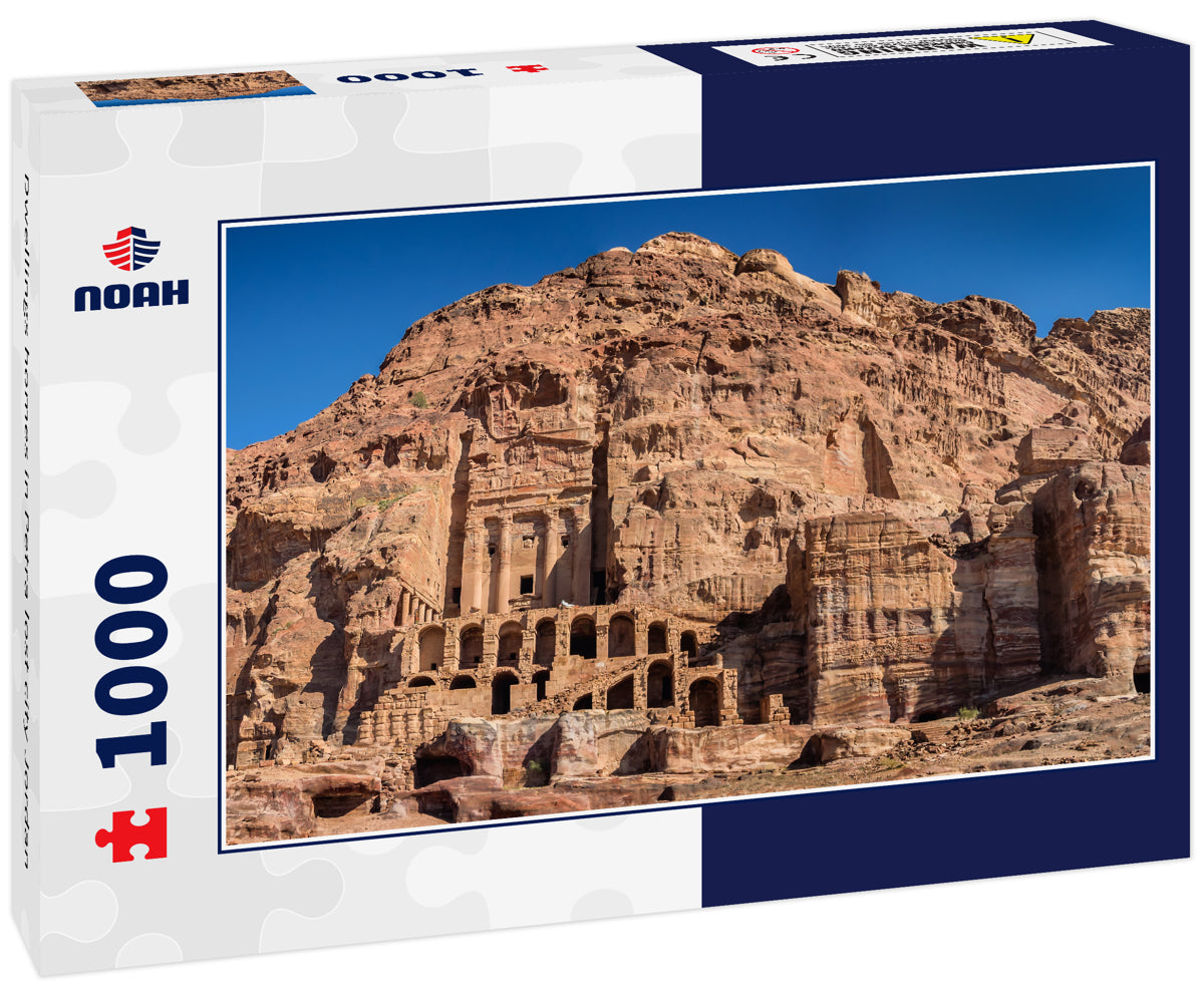 Dwellings homes in Petra lost city Jordan