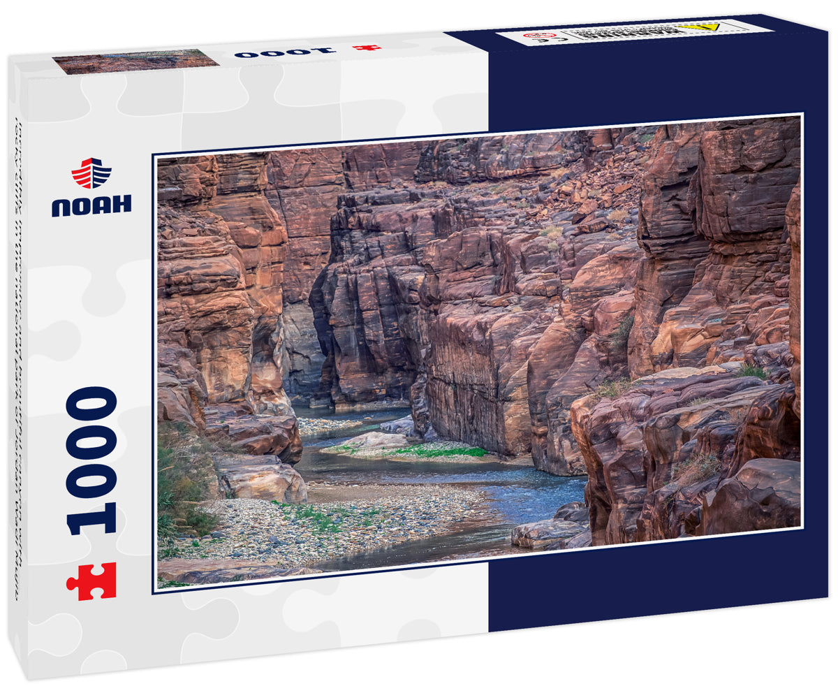 incredibly impressive and beautiful canyon with rocky cliffs in the national park of Jordan Wadi Mujib