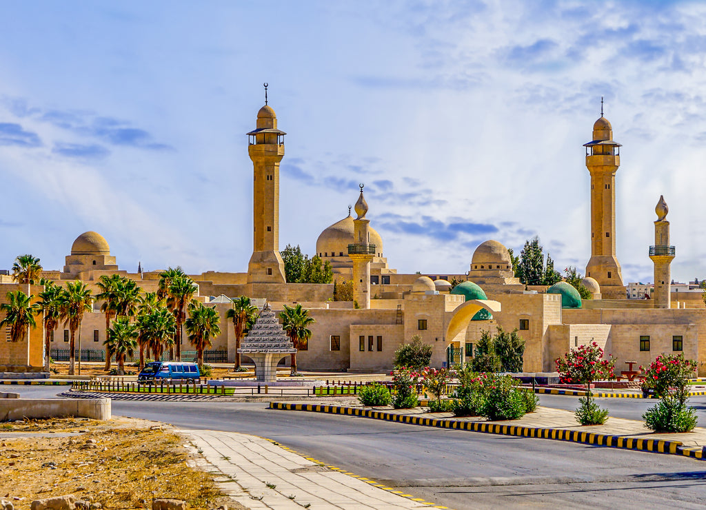 Jordan, city of Al Karak or Kerak. View on the beautiful Mosque