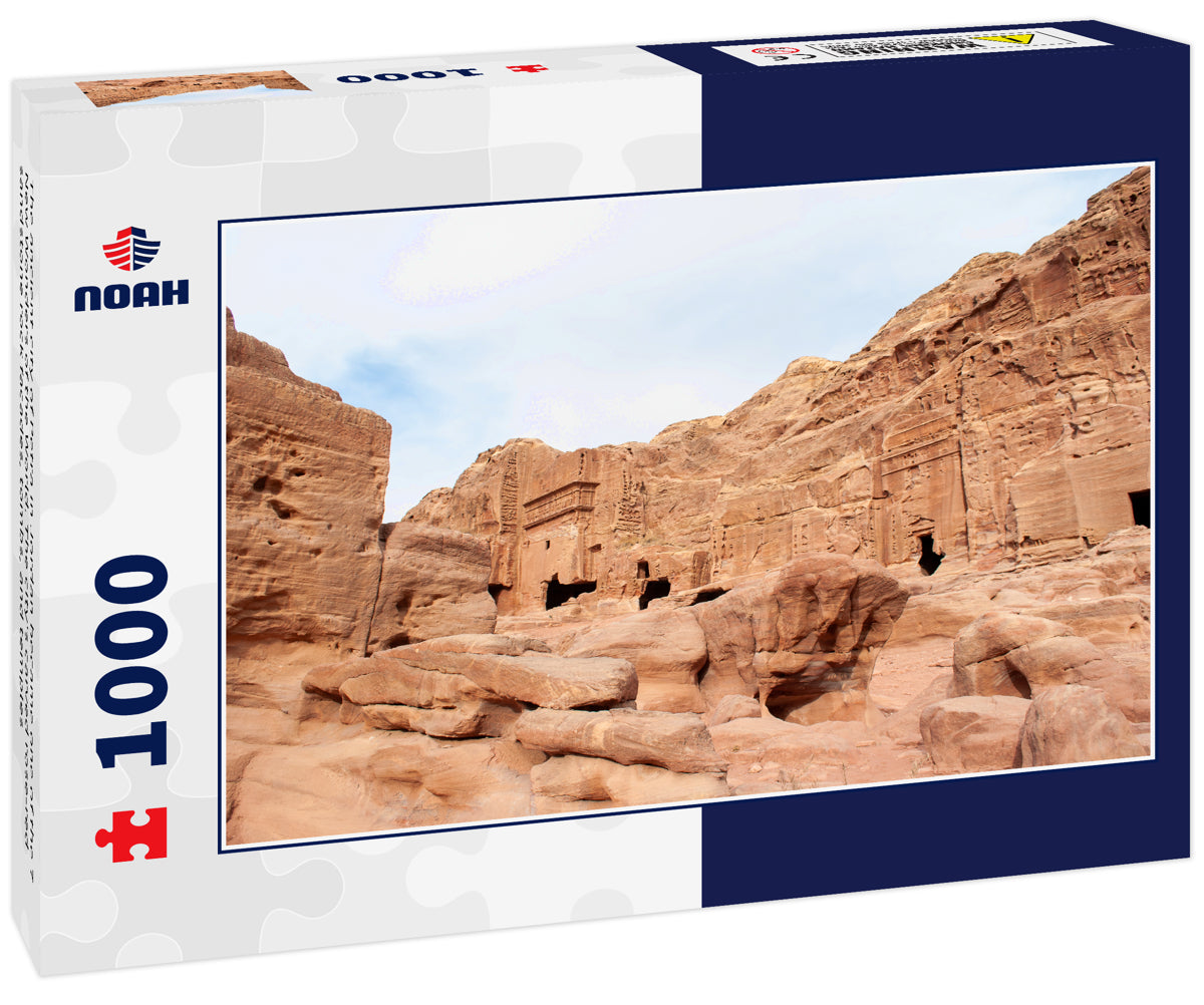 The ancient city of Petra in Jordan became one of the 7 New Wonders of the World. The city's carved rose-red sandstone rock facades, tombs, and temples