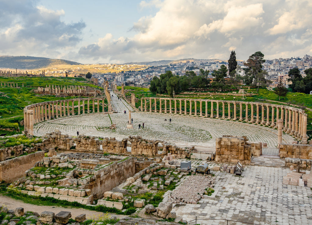 Roman ruins in Jerash town in Jordan