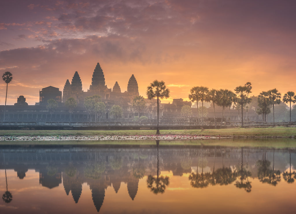 Sunrise view of ancient temple complex Angkor Wat Siem Reap, Cambodia