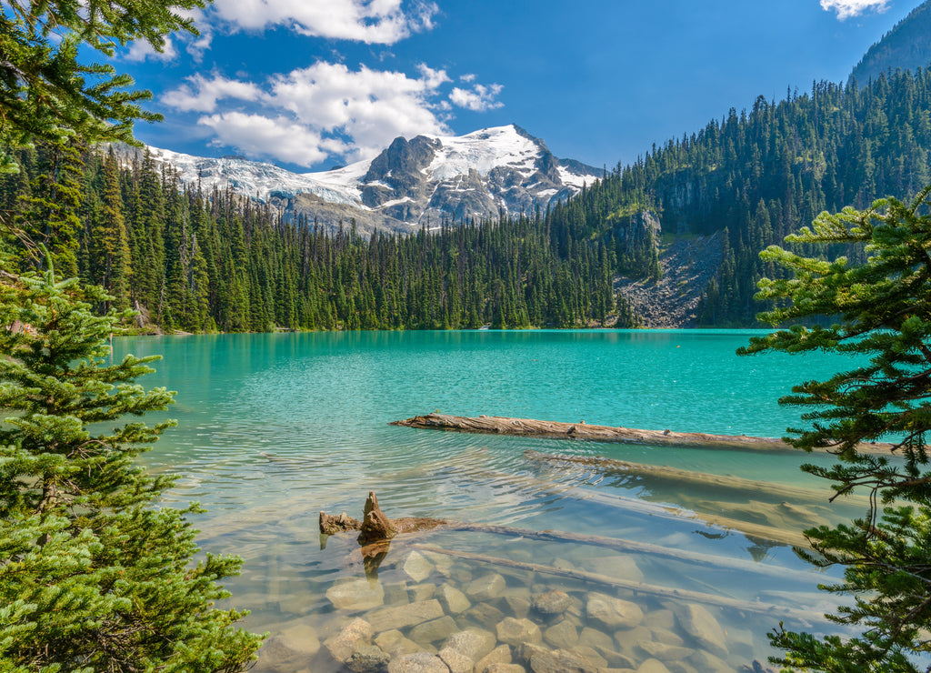 Majestic mountain lake in Canada. Upper Joffre Lake Trail View