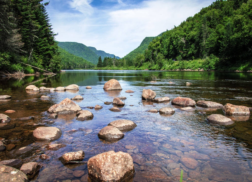 Panoramic view of Jacques Cartier River, Jacques Cartier National Park, Quebec