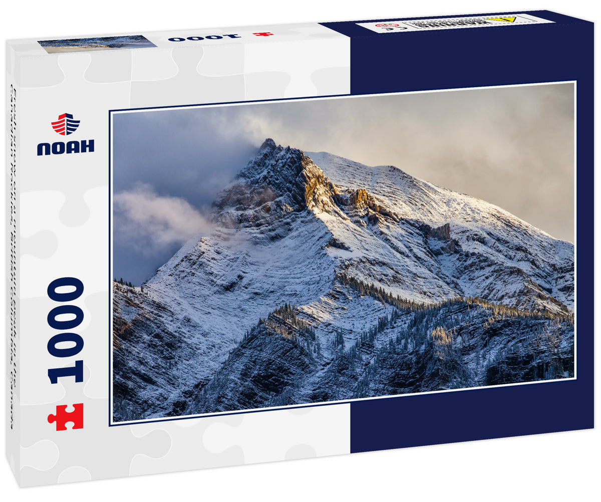 Fresh snow on a mountain peak in the Canadian Rockies, British Columbia, Canada