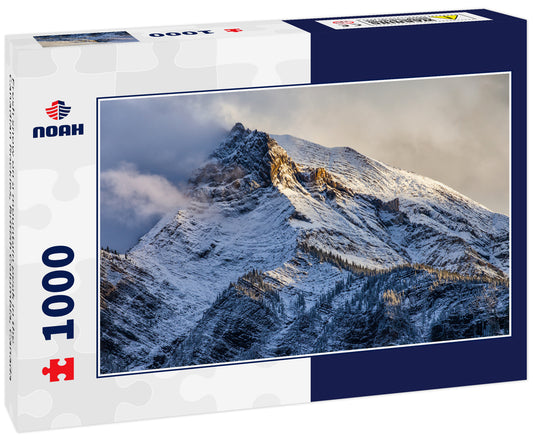 Fresh snow on a mountain peak in the Canadian Rockies, British Columbia, Canada