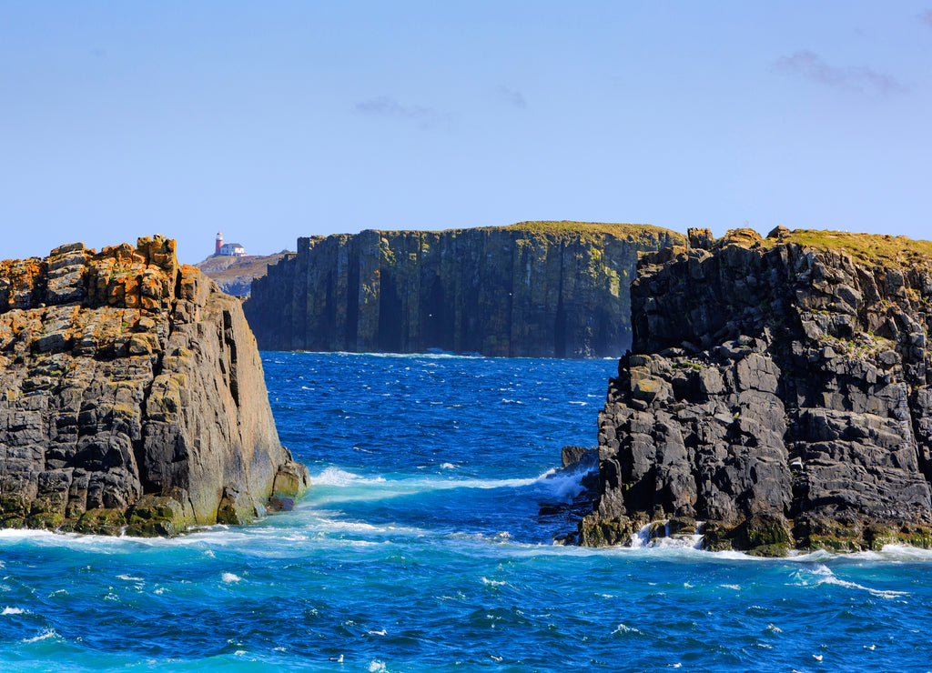 Rugged coastline surrounding thwe fishing village of Ferryland, Newfoundland and Labrador, Canada