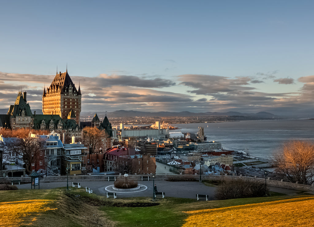 Old town of Quebec city seen from up the hill, Canada