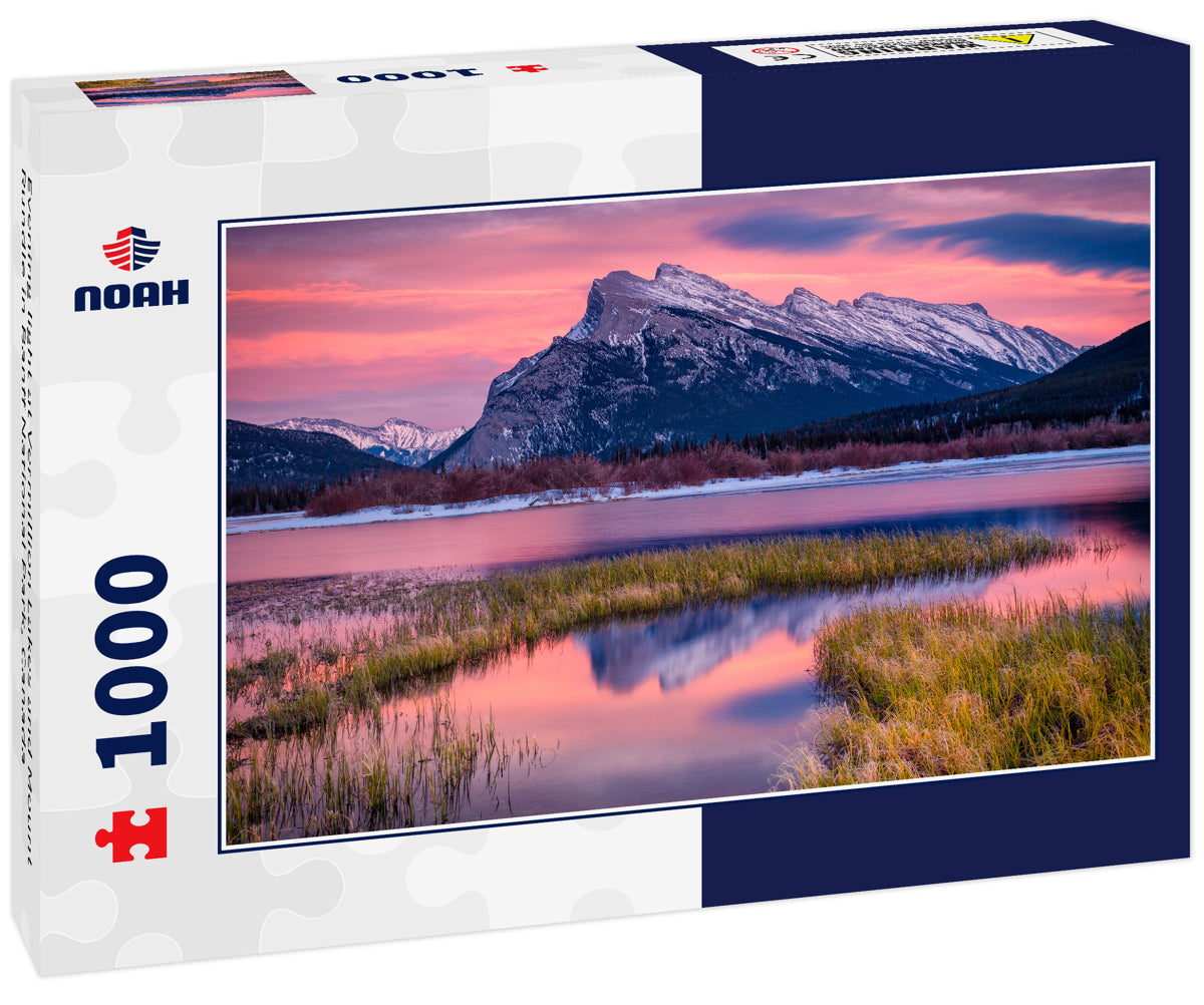 Evening light at Vermillion Lakes and Mount Rundle in Banff National Park, Canada