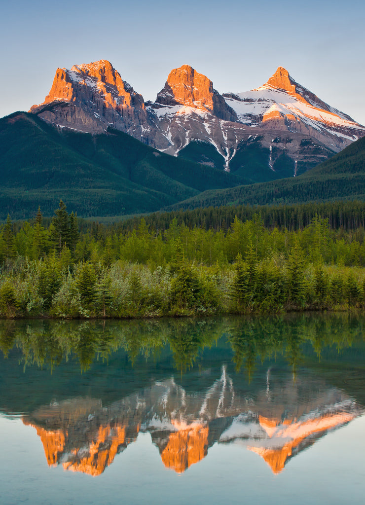 Three Sisters at Sunrise near Canmore, Alberta, Canada
