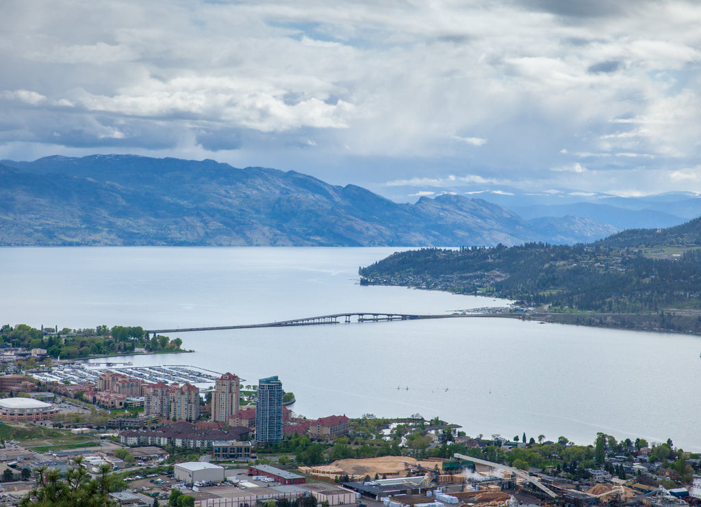 Aerial view of Kelowna from Knox Mountain Park, British Columbia, Canada
