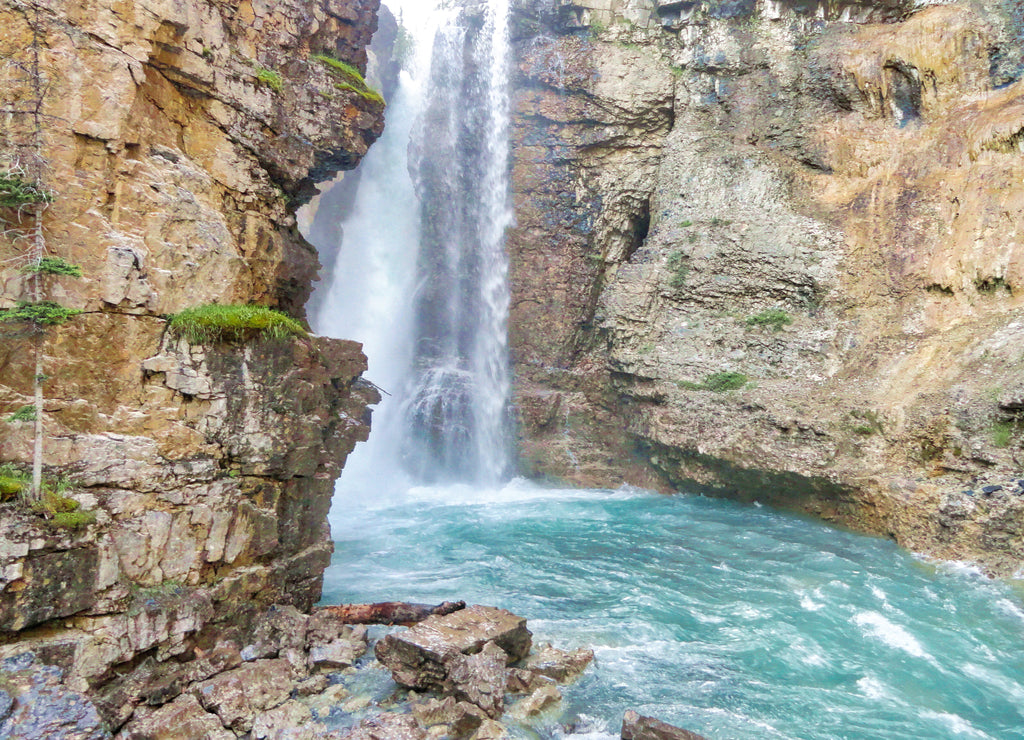 Scenic Johnston Canyon trail in Banff National Park