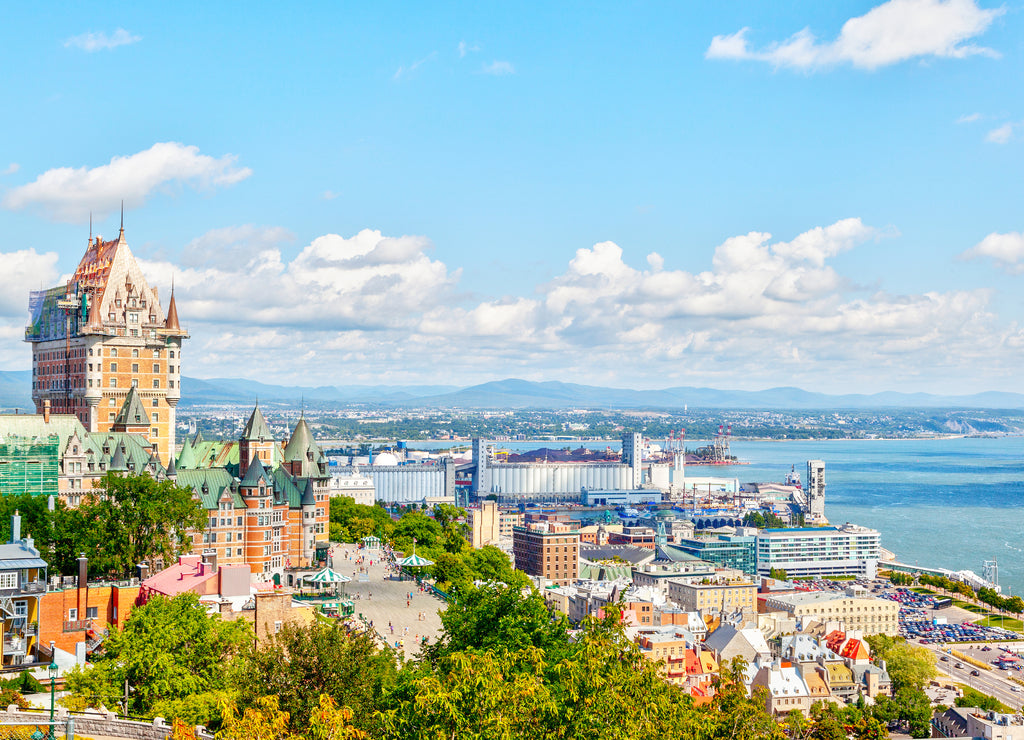 Old Quebec City Skyline With Frontenac and St Lawrence River