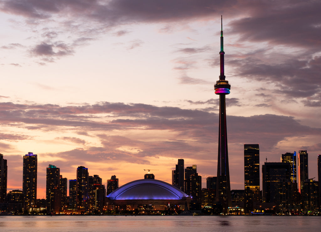 Toronto skyline at sunset