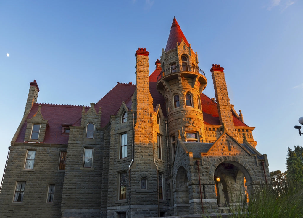 Craigdarroch Castle, Victorian era Scottish Baronial Mansion, Historic Site of Canada Building Exterior in Victoria BC