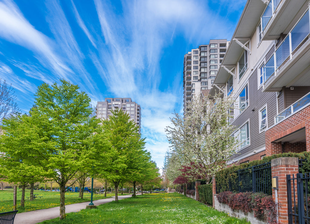Modern Apartment Buildings in Vancouver, British Columbia, Canada