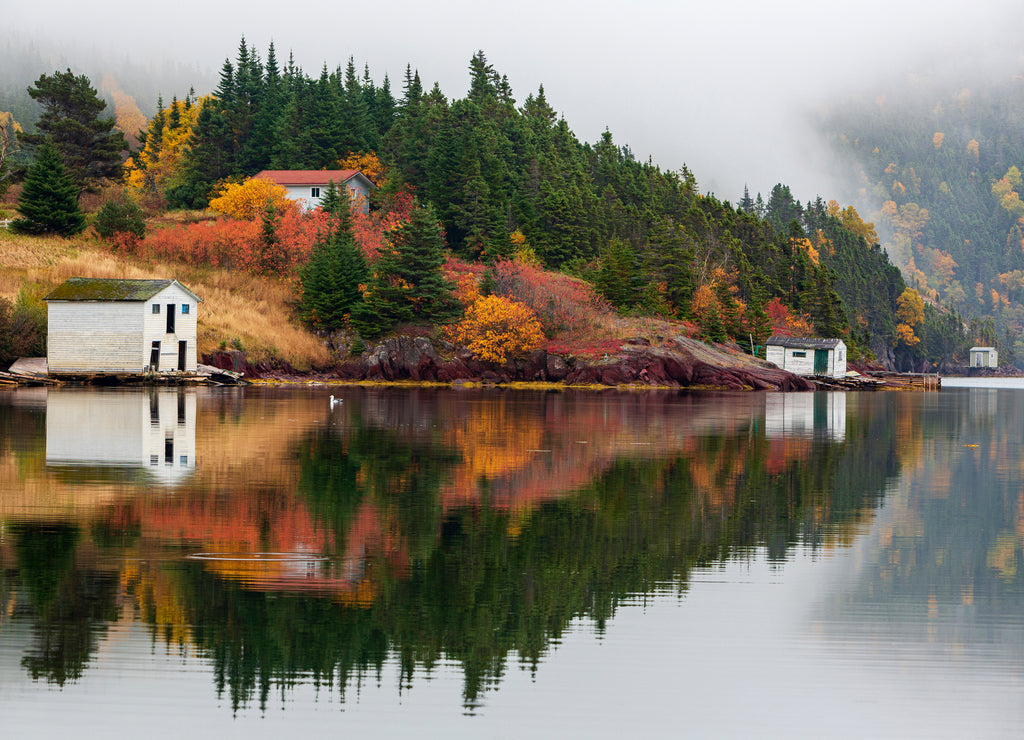 Tranquil autumn morning in Trinity Bay, Newfoundland and Labrador, Canada
