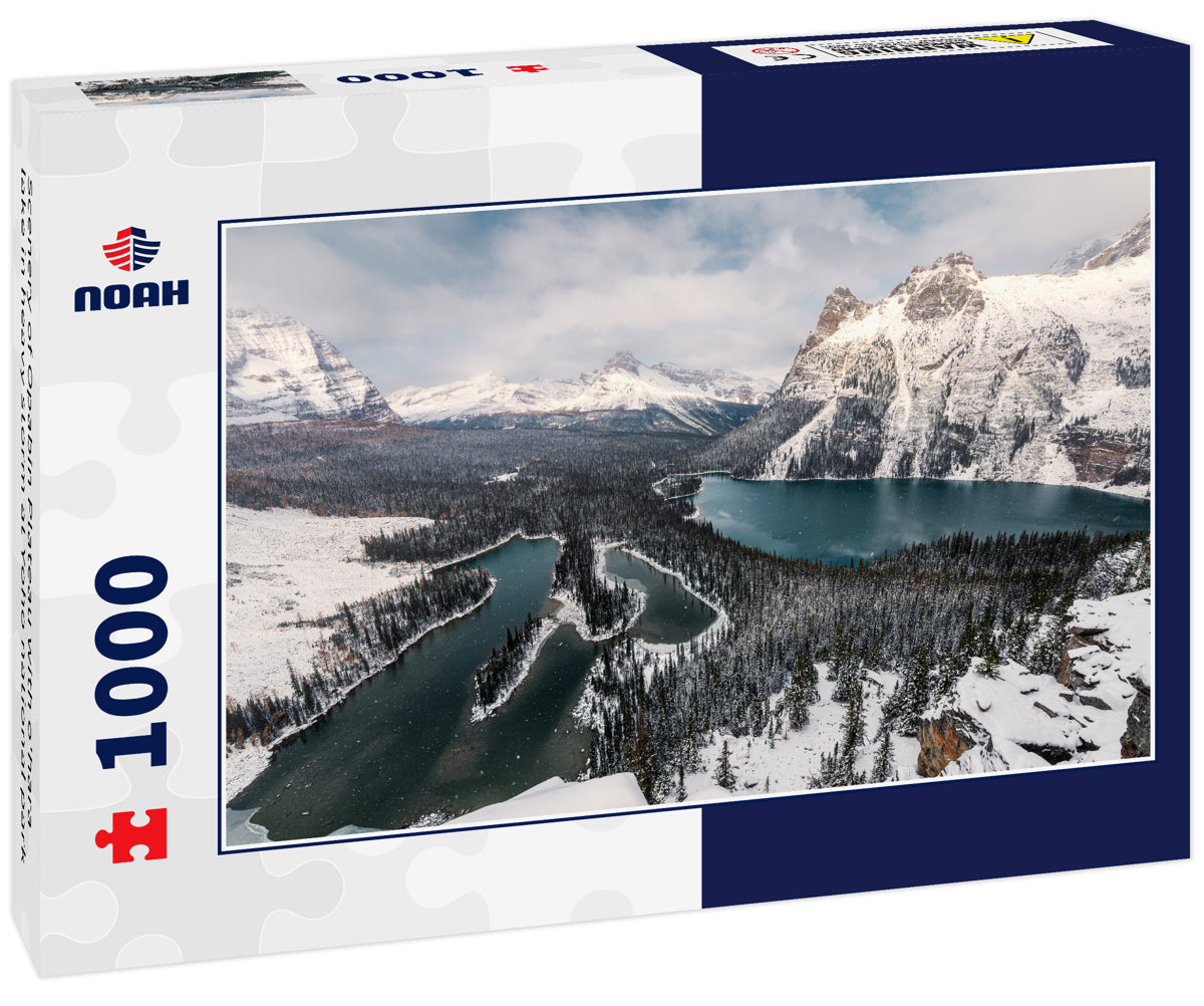 Scenery of Opabin Plateau with o'hara lake in heavy storm at Yoho national park