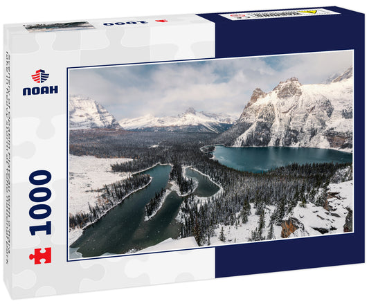 Scenery of Opabin Plateau with o'hara lake in heavy storm at Yoho national park