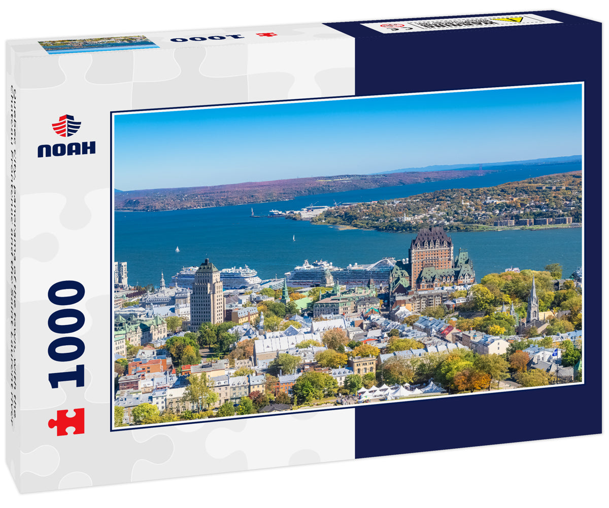 Quebec City, panorama of the town, with the Chateau Frontenac and the Saint-Laurent river