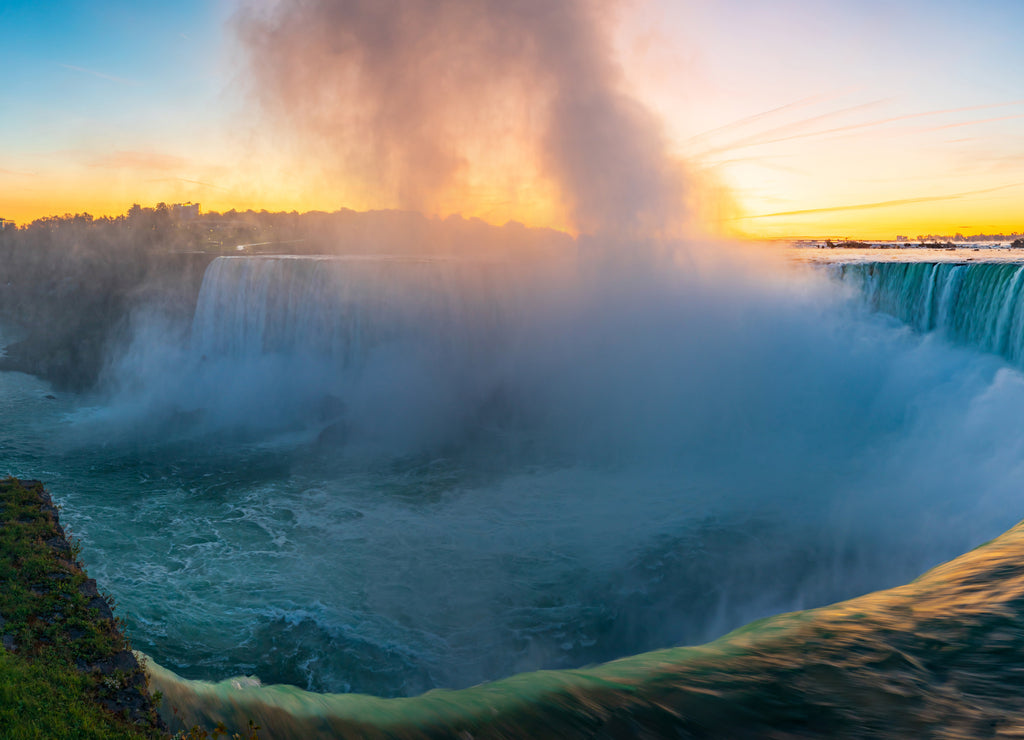 Sunrise at Niagara Falls. View from the Canadian side