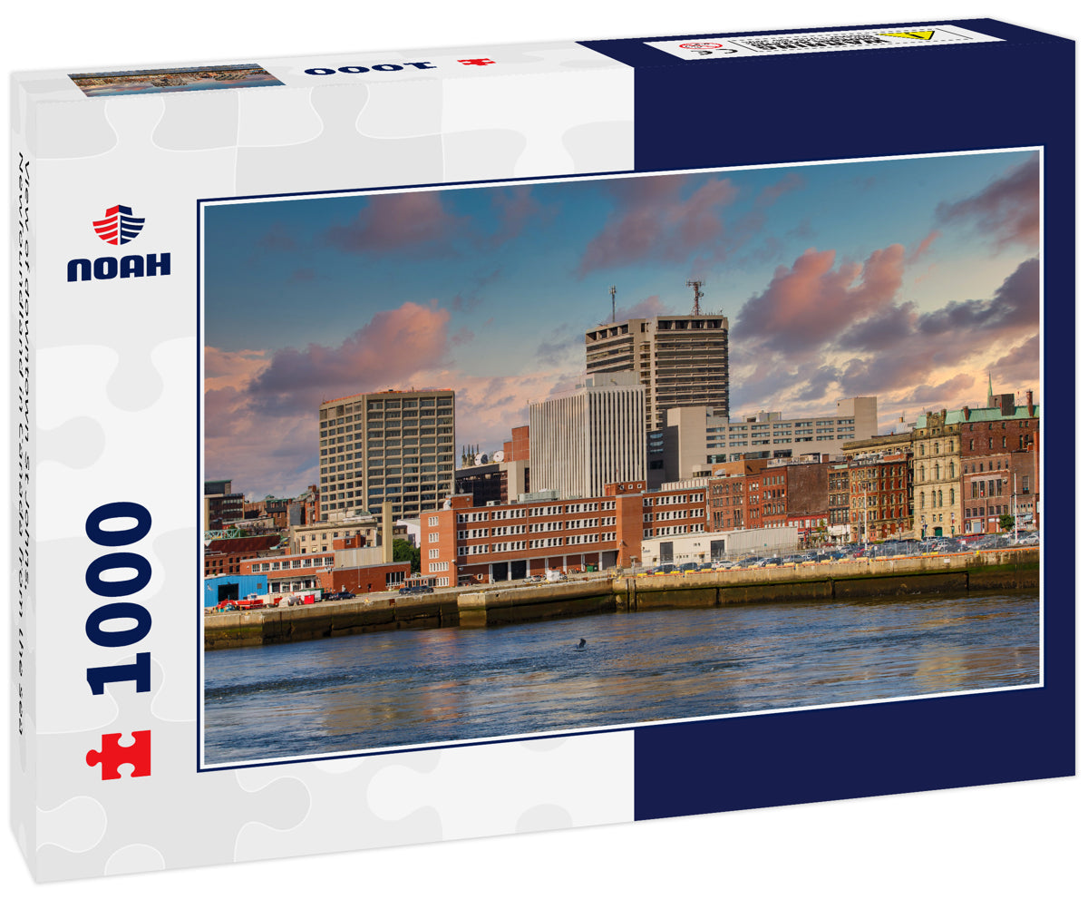 View of downtown St Johns, Newfoundland in Canada from the sea