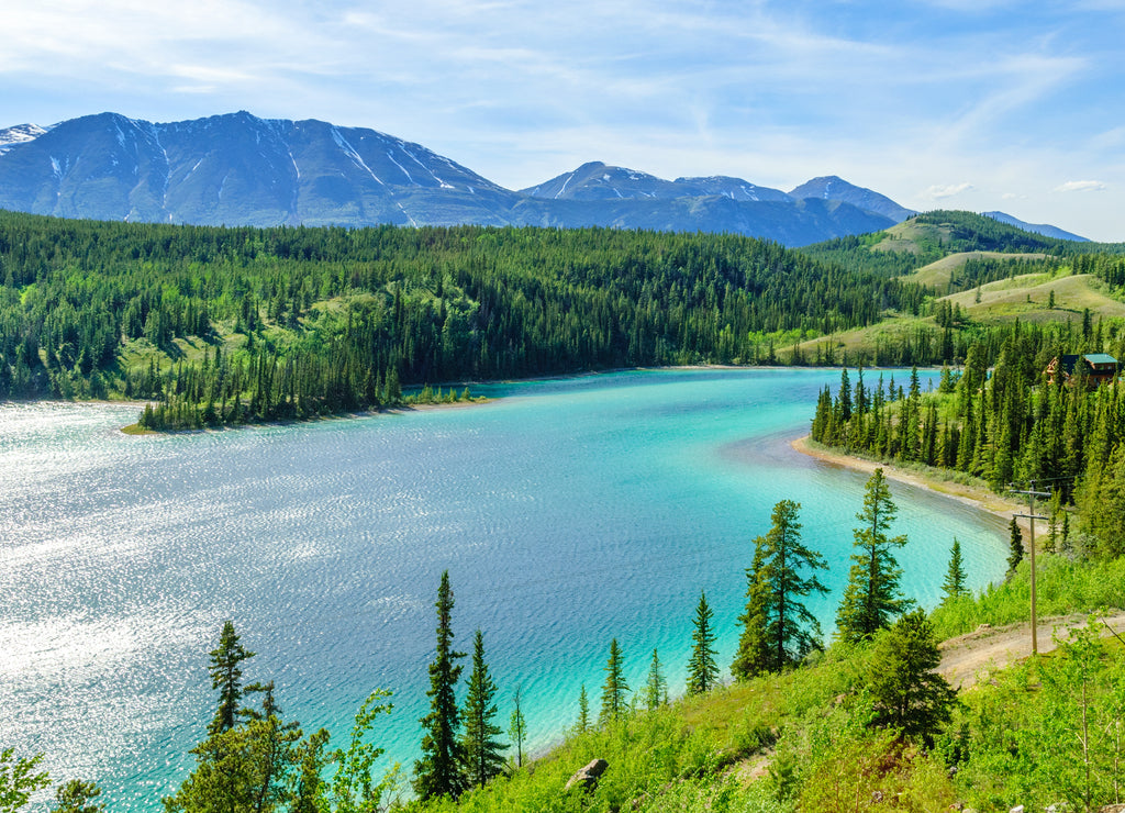 Emerald lake by South Klondike highway, Yukon territory, Canada