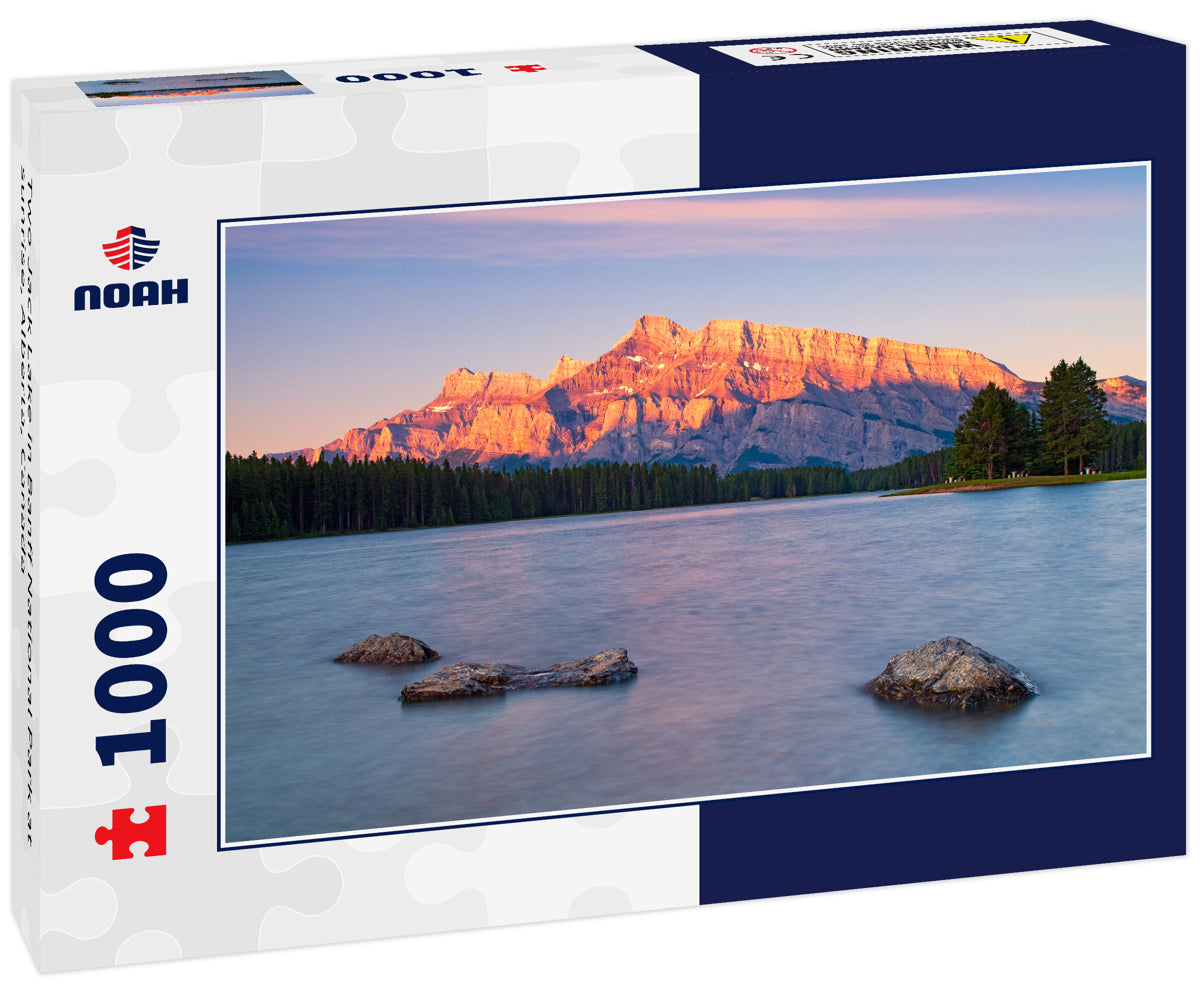 Two Jack Lake in Banff National Park at sunrise, Alberta, Canada